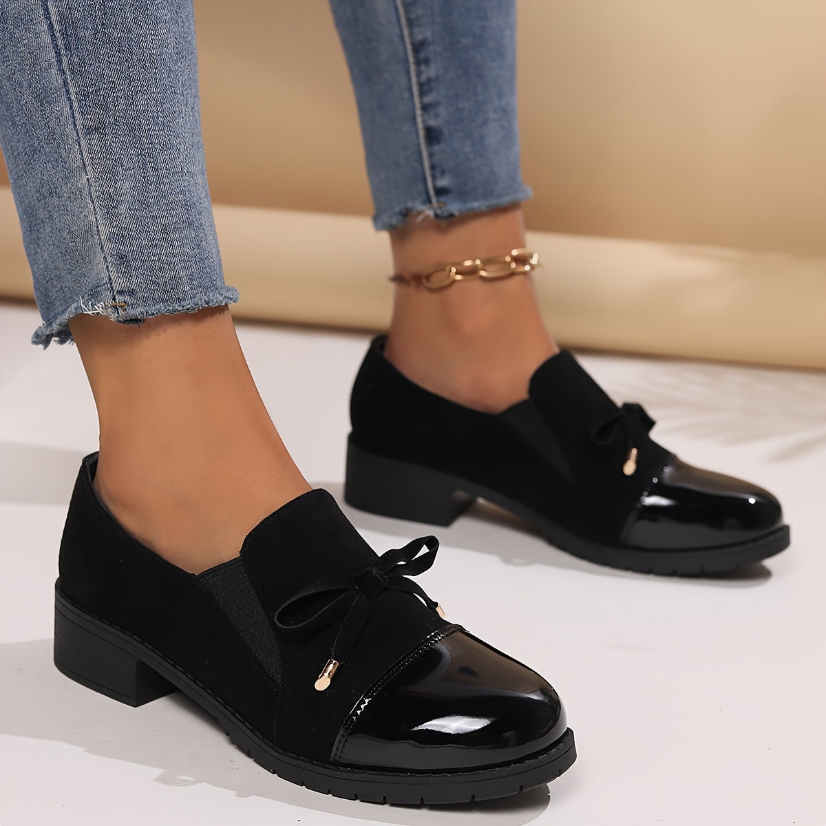 Velma Patent Toe Bow Loafers