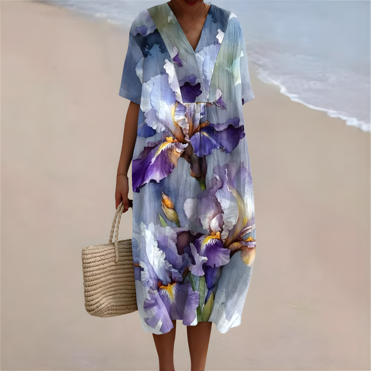 Keyla™ | Soft Iris Bloom Summer Dress