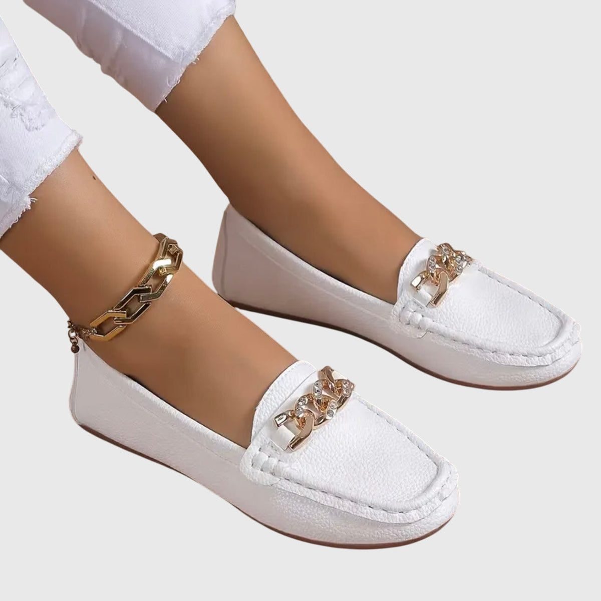 Eden - Orthopedic Flat Diamond Buckle Loafers