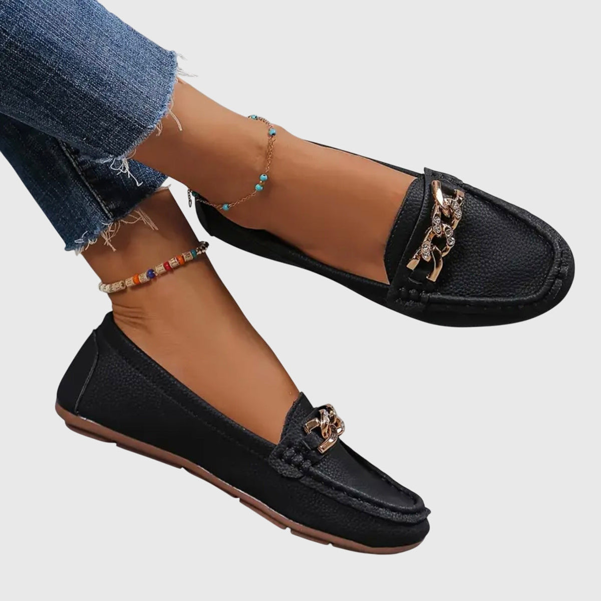 Eden - Orthopedic Flat Diamond Buckle Loafers