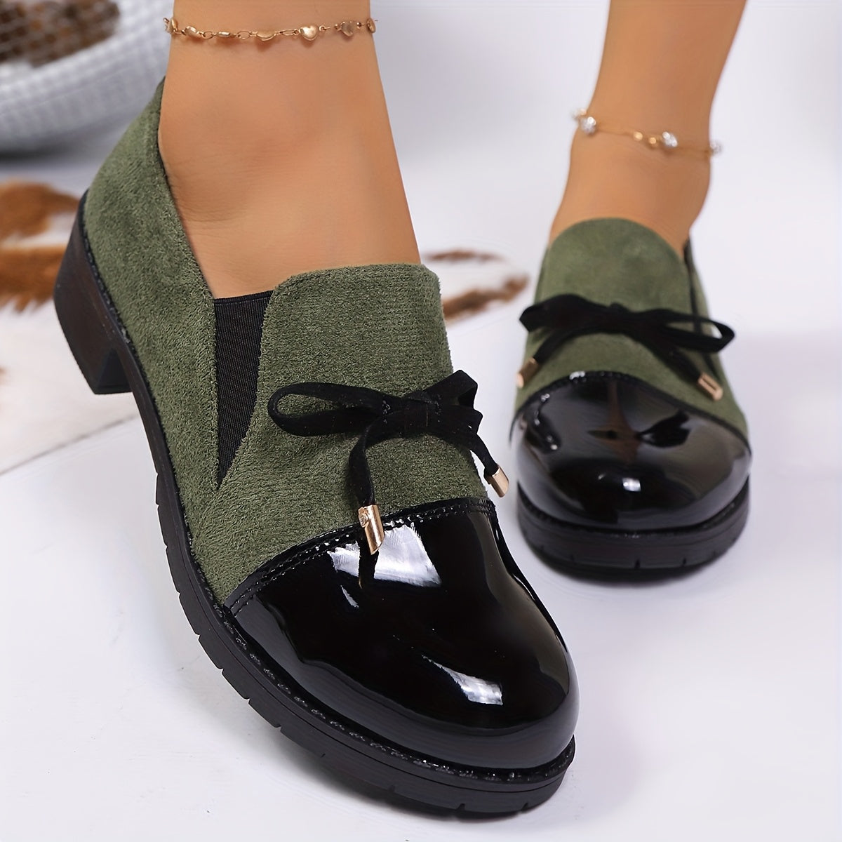 Velma Patent Toe Bow Loafers