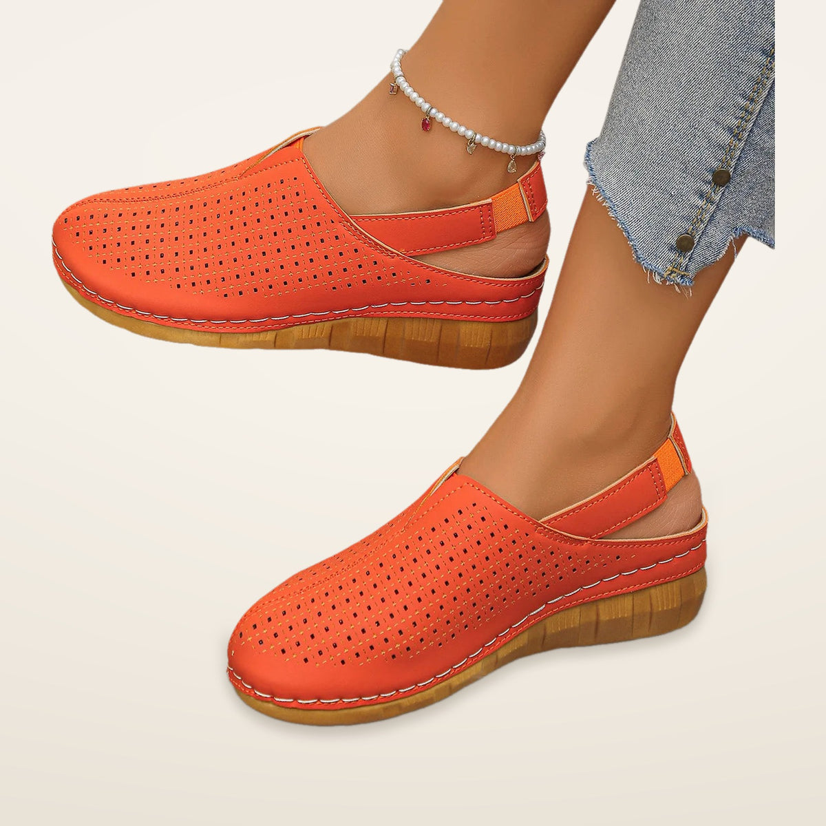 Dorothea Orthopaedic Perforated Slingback Flats