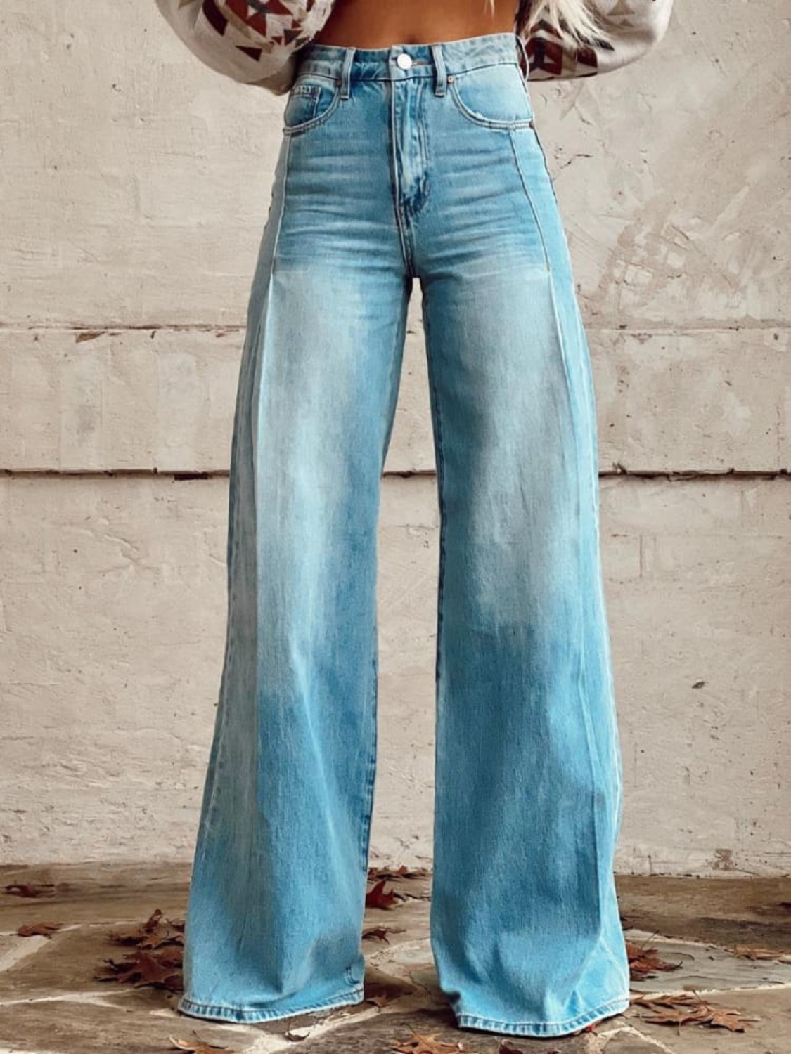 Valentine – Women's Denim-Look Wide-Leg Trousers