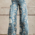 Veronique | Women's Boho Paisley Wide-Leg Trousers