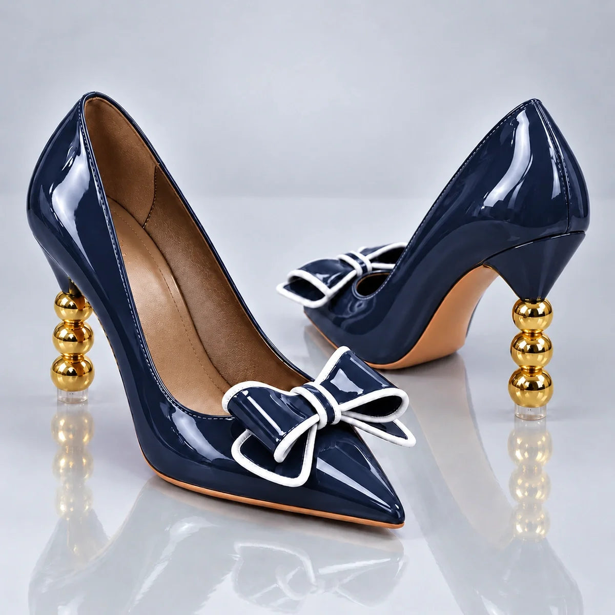 Zelie | Gold Heel Pumps