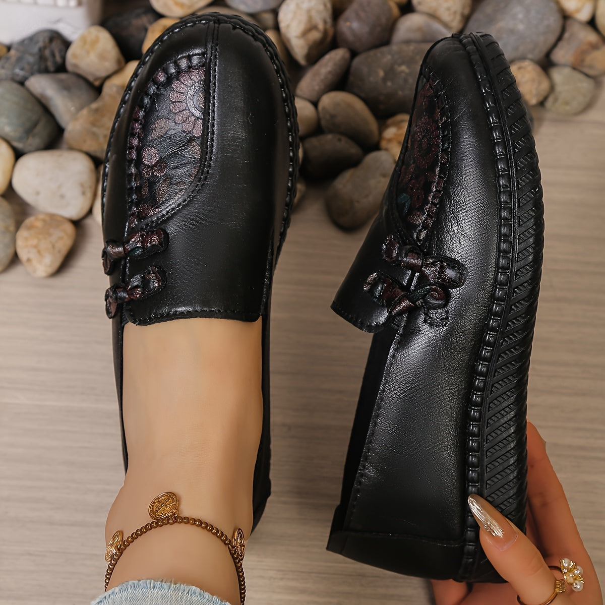 Rhoda Floral Detail Comfort Loafers