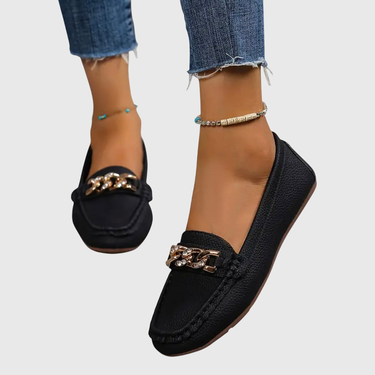 Eden - Orthopedic Flat Diamond Buckle Loafers
