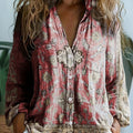 Cressida | Women's Boho Floral Print Button-Down Blouse