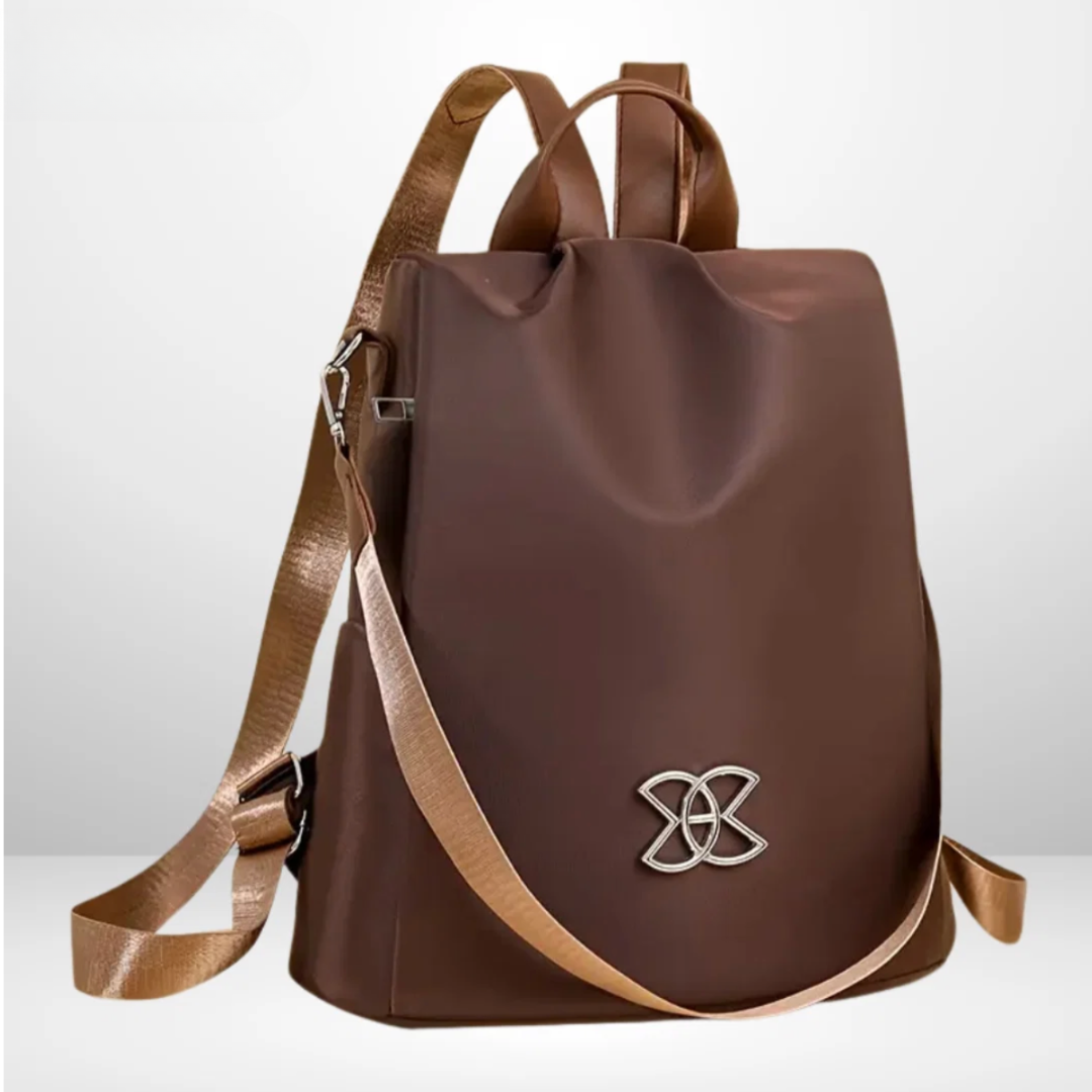 Oriana anti-theft convertible backpack in brown