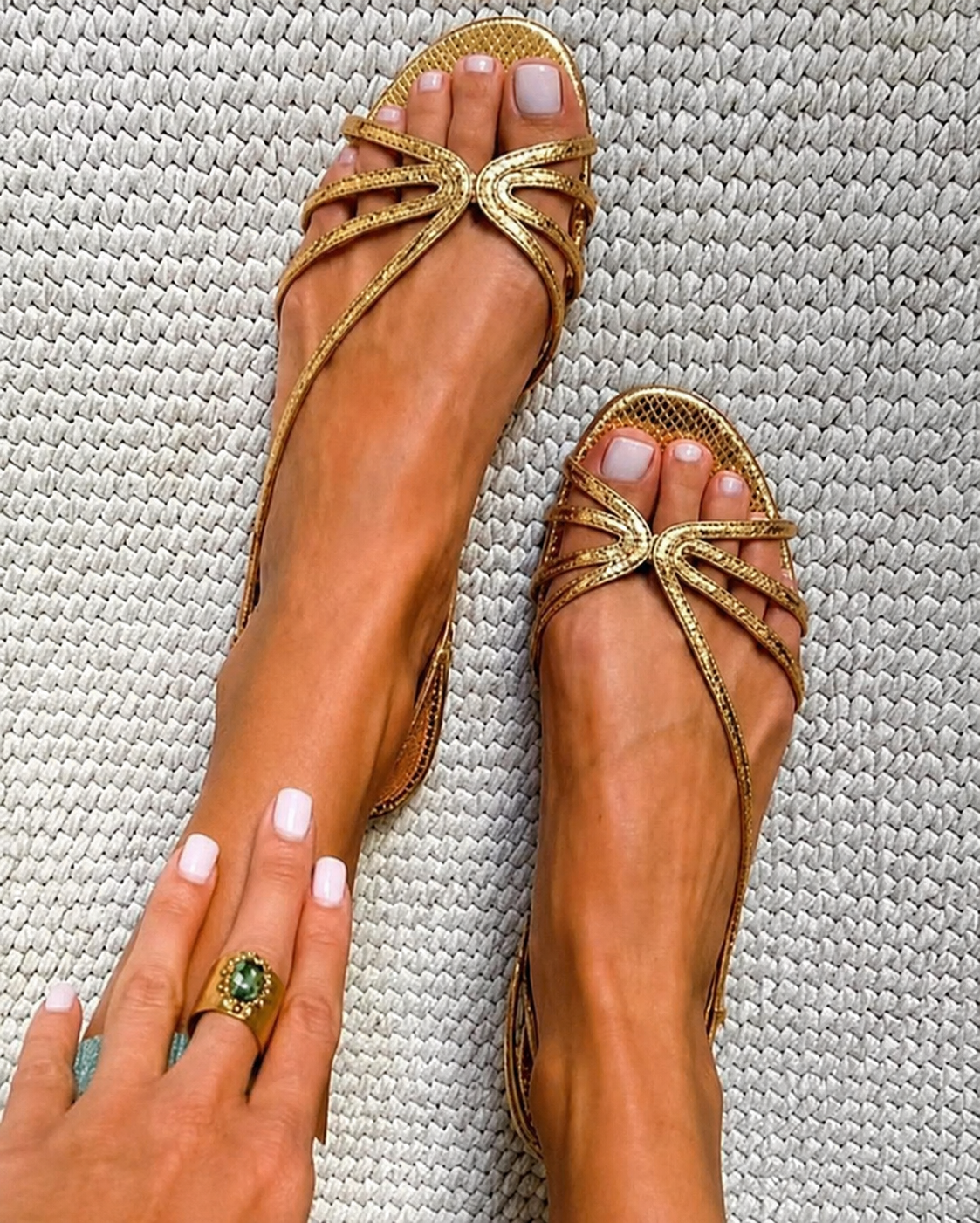 Emilia – Golden Summer Elegance Sandals