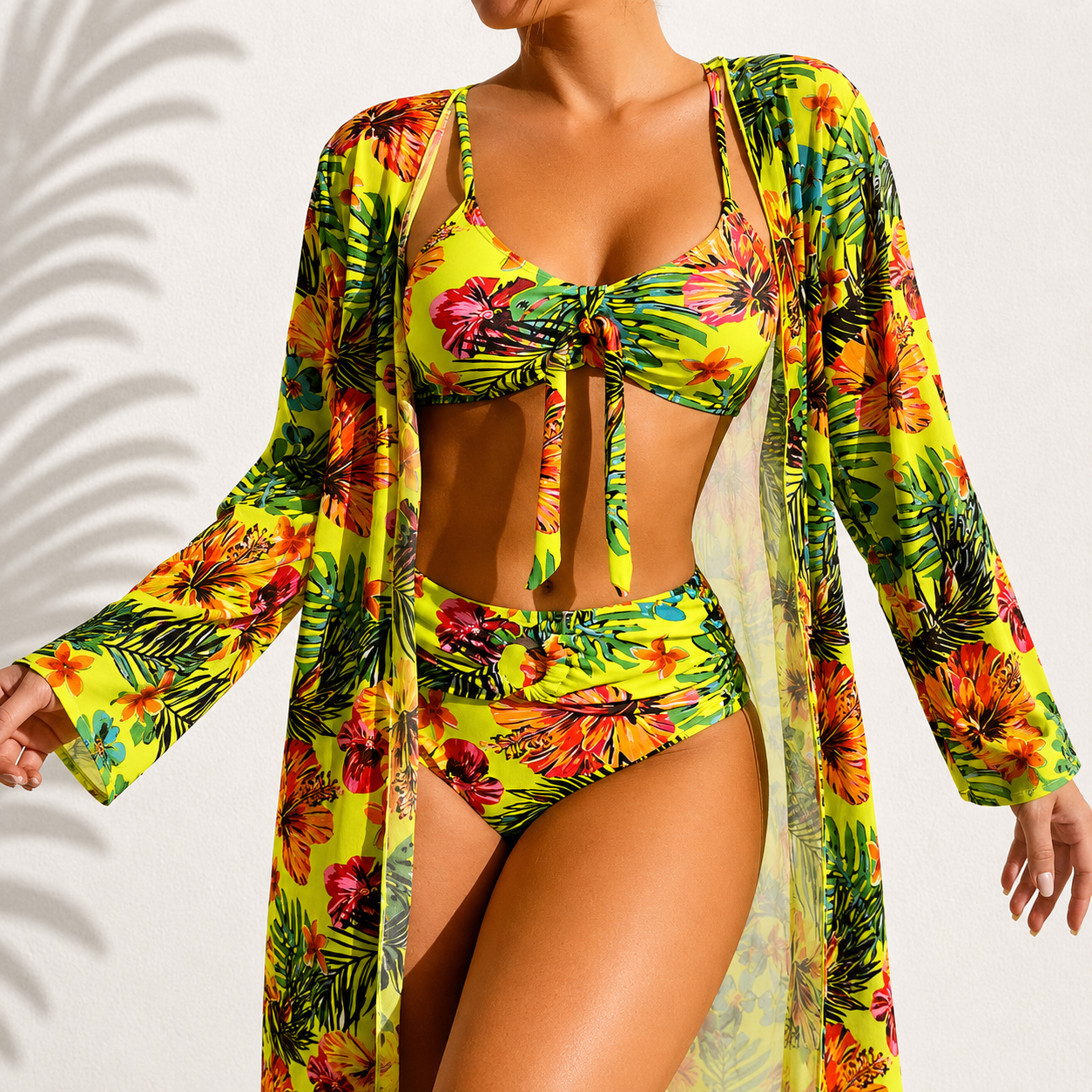 Marie | Elegant Tropical Marie 3-Piece Bikini
