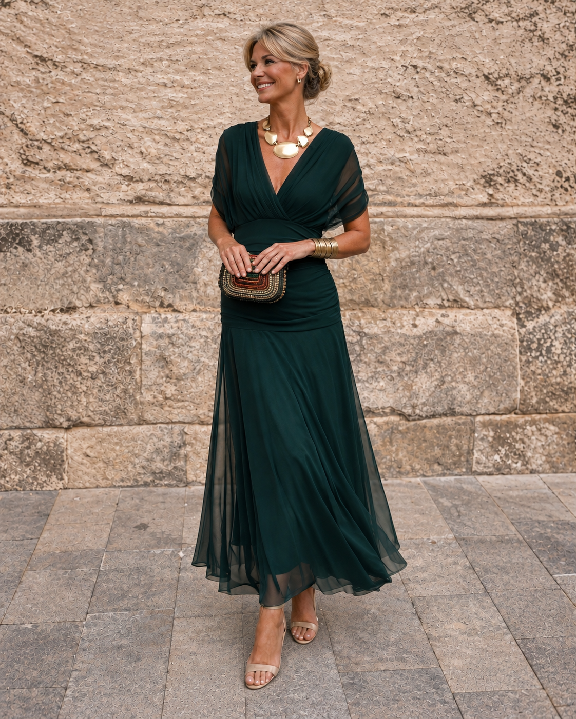 Mikaela | Tummy Flattering Off Shoulder Maxi Dress
