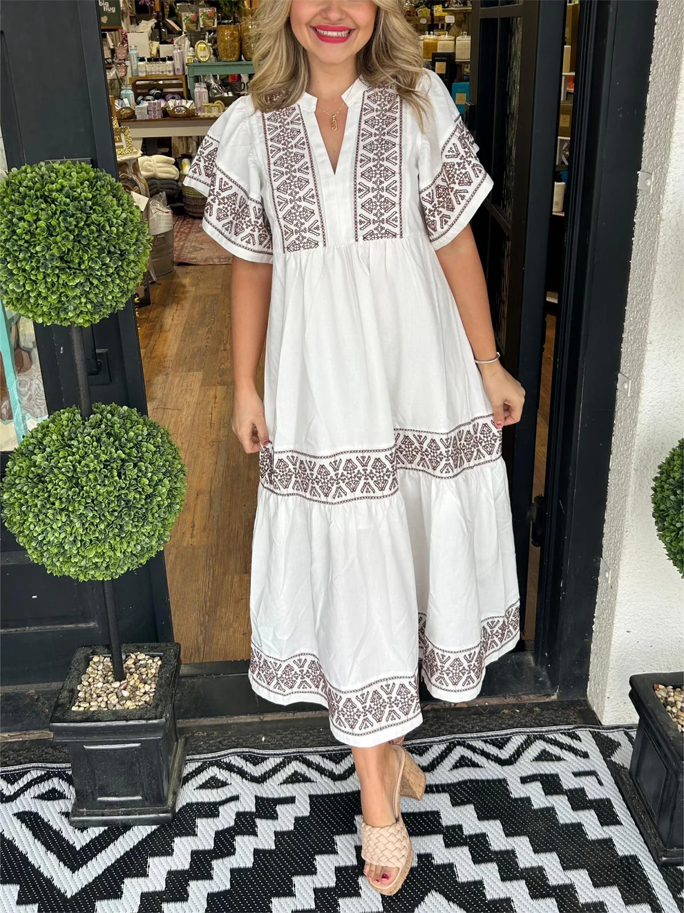 Bianca | Flowing boho dress with V-neck