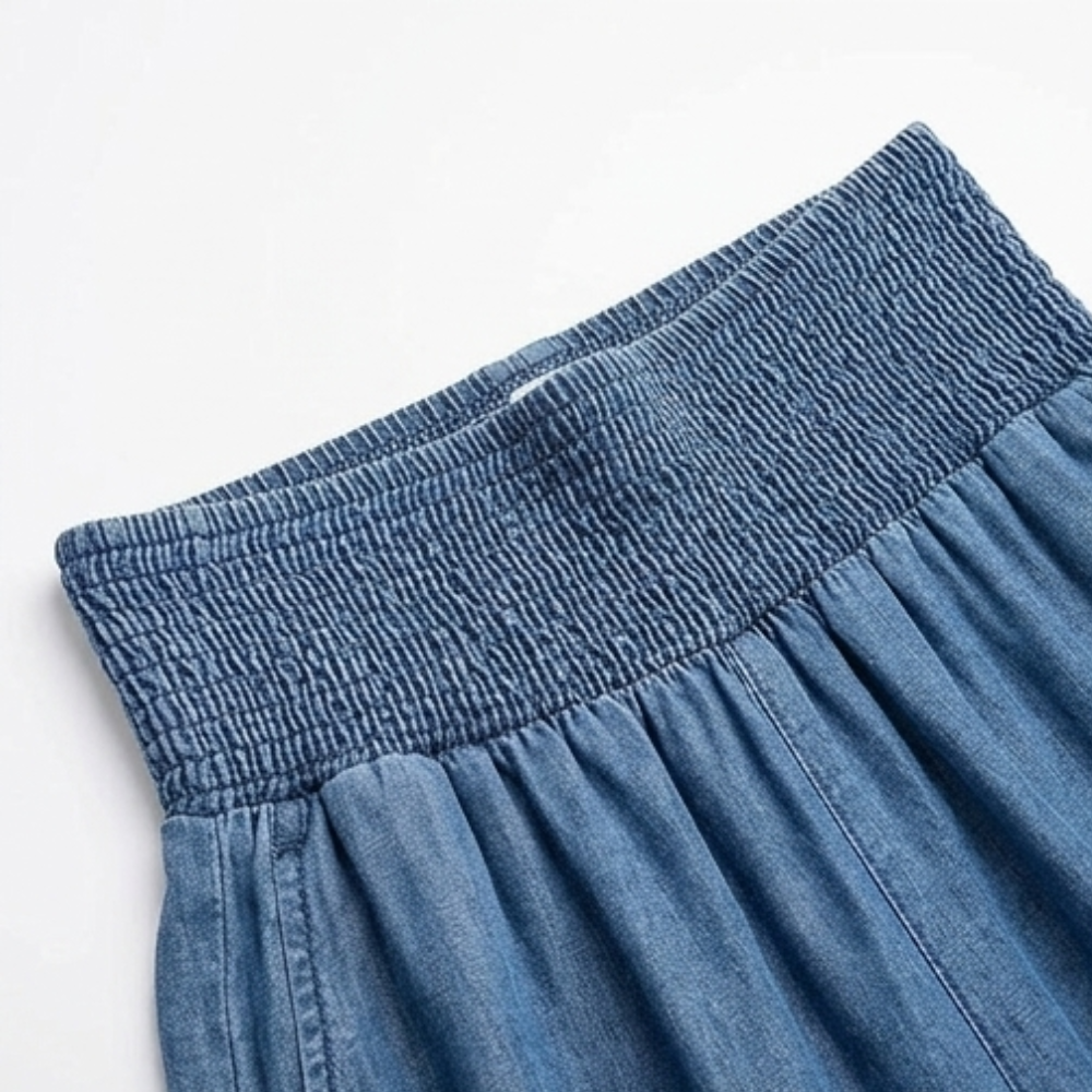 Dagny trousers smocked waistband detail
