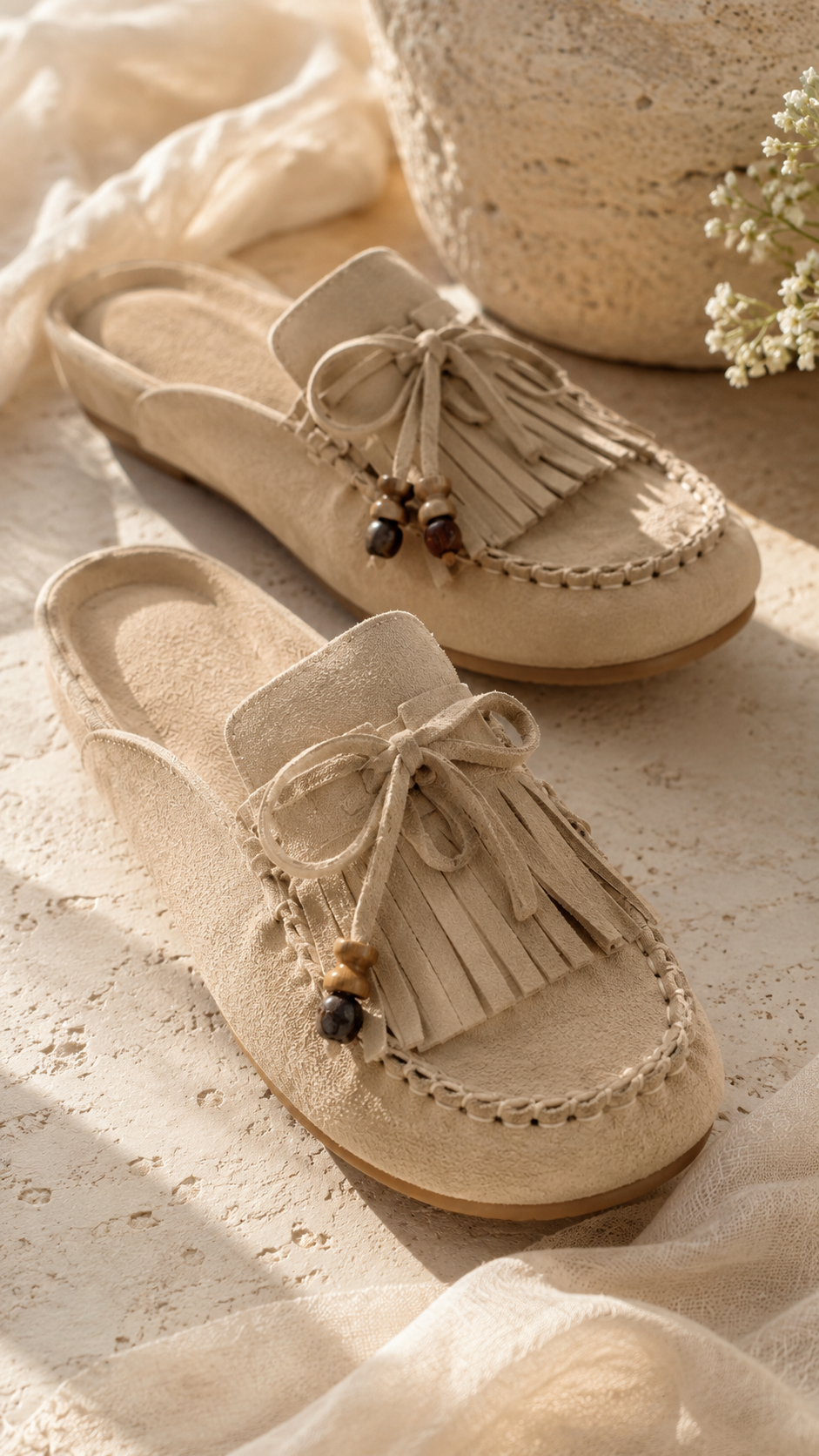 Sabrina™ | Comfortable Taupe Mules