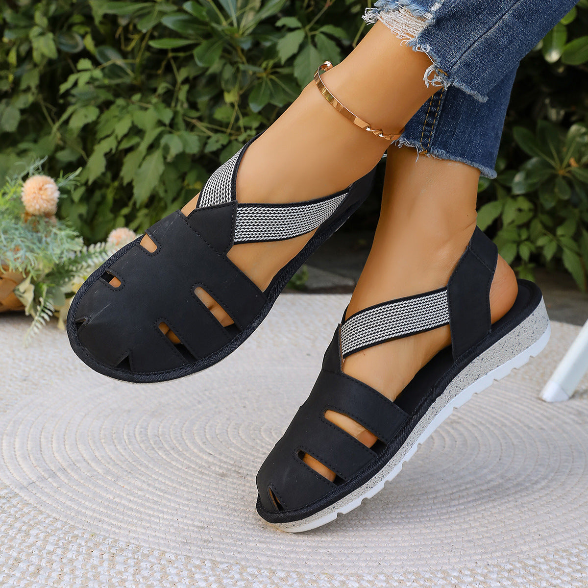 Marnie Orthopaedic Closed-Toe Cross-Strap Comfort Sandals