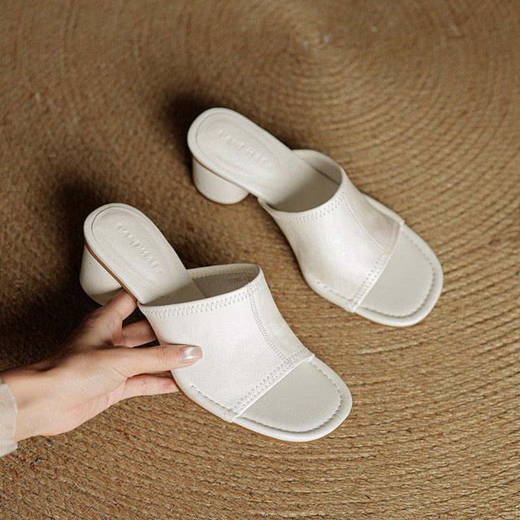 Amira | Open-Toe Block-Heel Mules