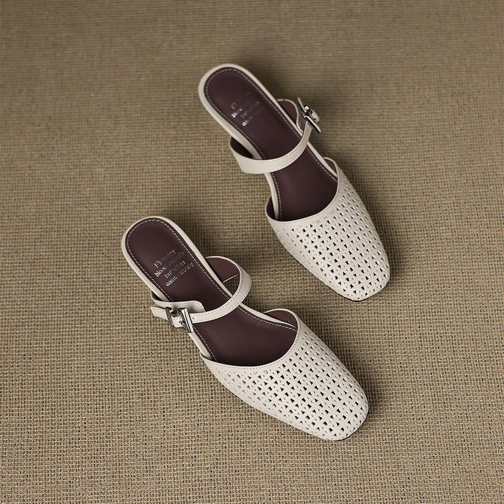 Nilda | Perforated Buckle Mules