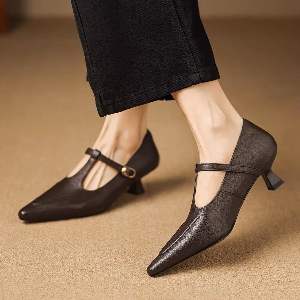 Tirea | T-Strap Kitten Heels