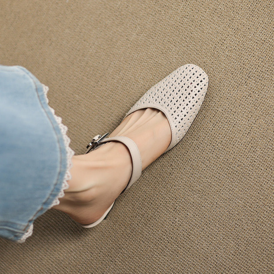 Nilda | Perforated Buckle Mules
