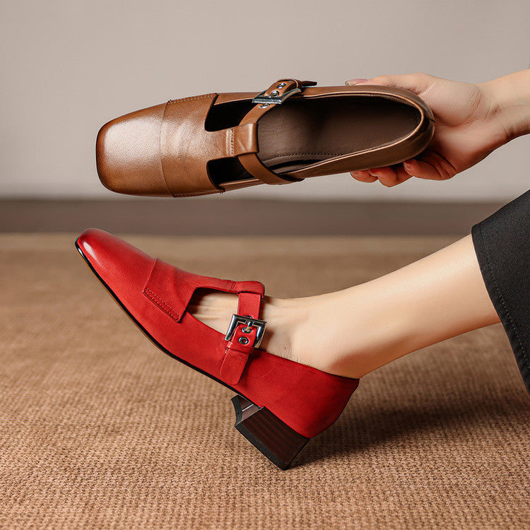 Veyra | T-Strap Block Heels