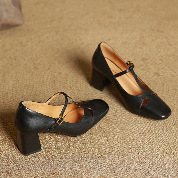 Alysa | T-Strap Block Heels