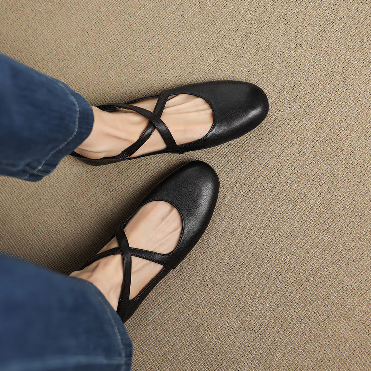 Zeor | Cross-Strap Comfort Flats