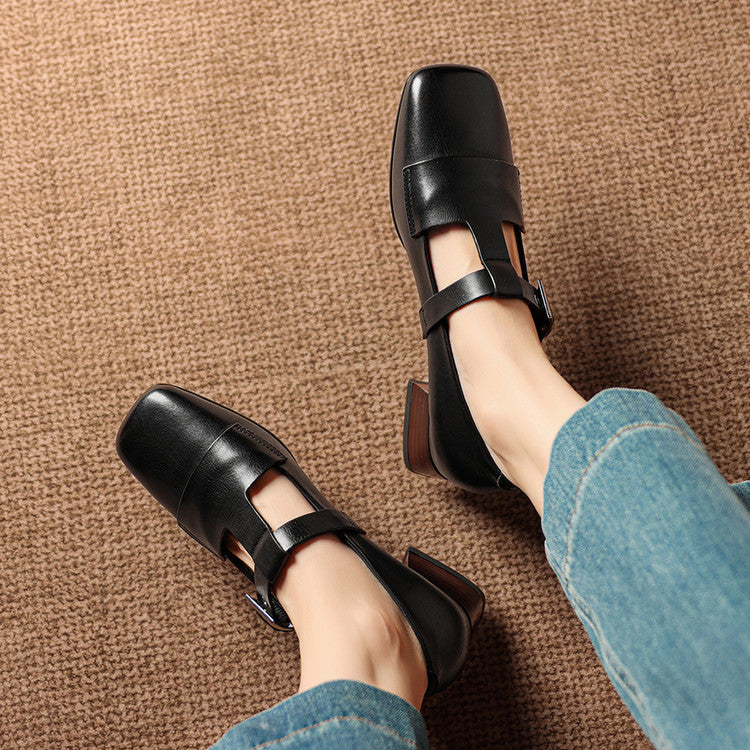 Veyra | T-Strap Block Heels