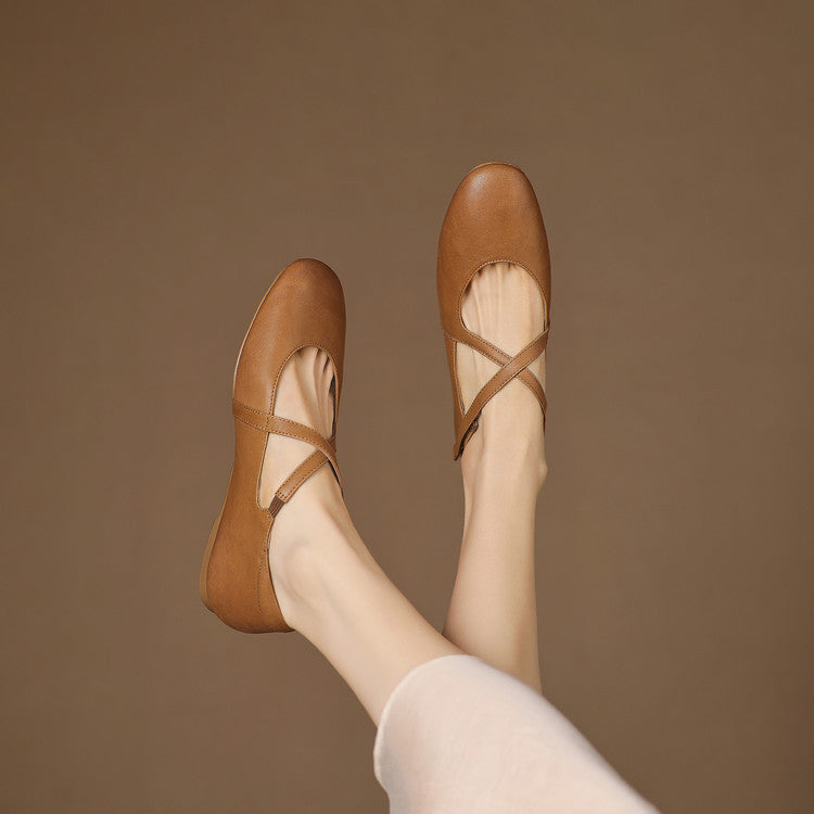 Zeor | Cross-Strap Comfort Flats