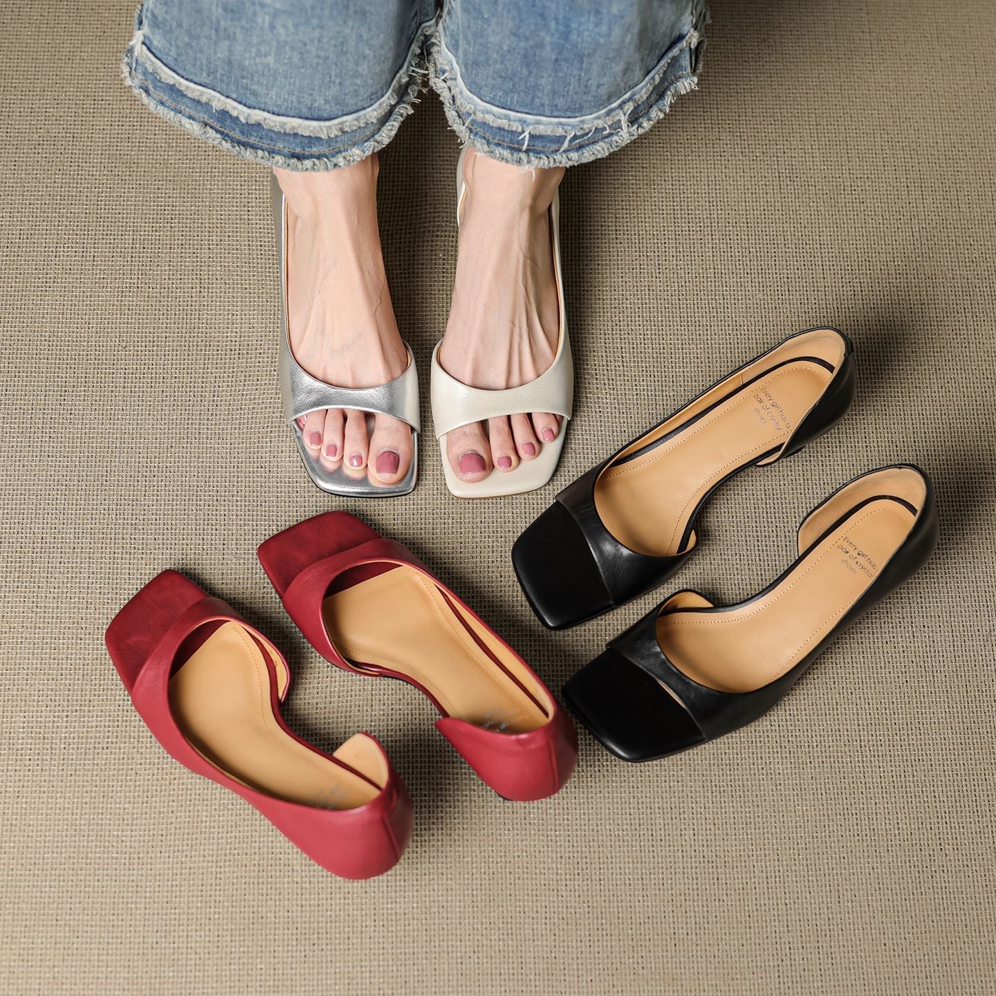 Celin | Peep-Toe Kitten Heels