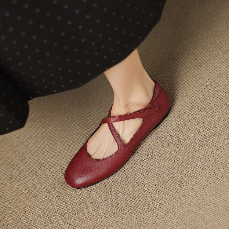Zeor | Cross-Strap Comfort Flats