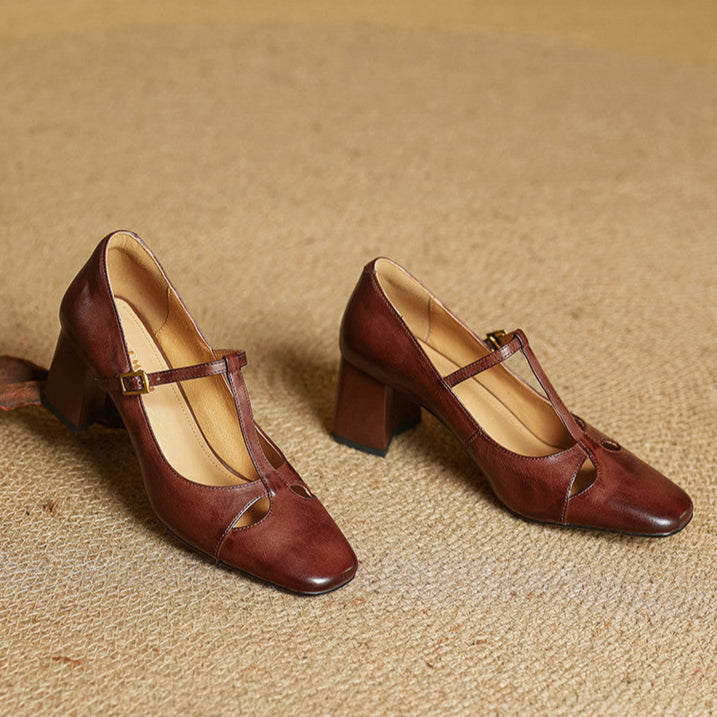 Alysa | T-Strap Block Heels