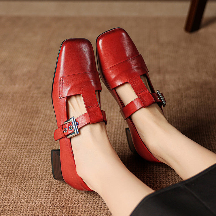 Veyra | T-Strap Block Heels