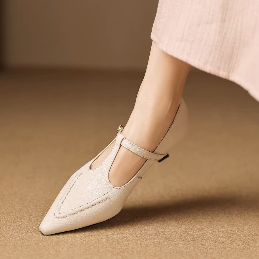 Tirea | T-Strap Kitten Heels