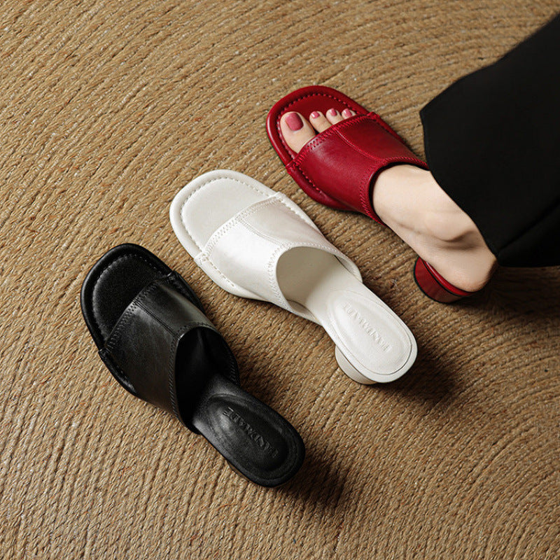 Amira | Open-Toe Block-Heel Mules