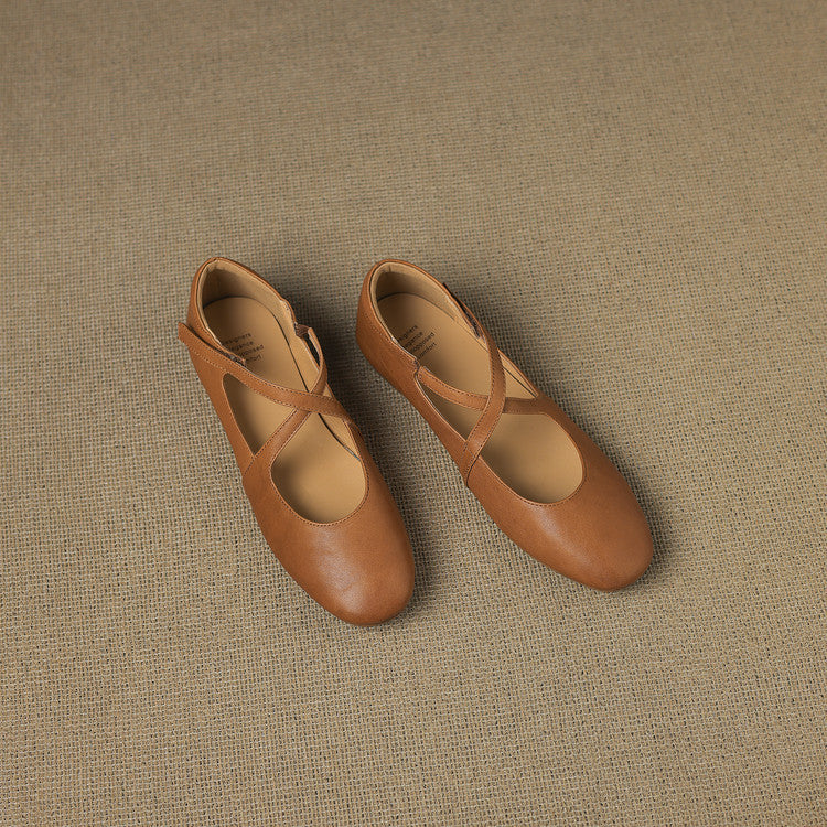 Zeor | Cross-Strap Comfort Flats