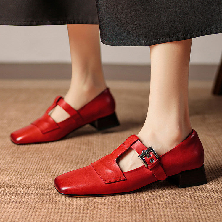 Veyra | T-Strap Block Heels