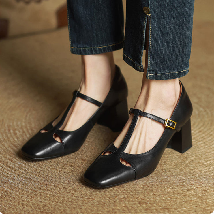 Alysa | T-Strap Block Heels