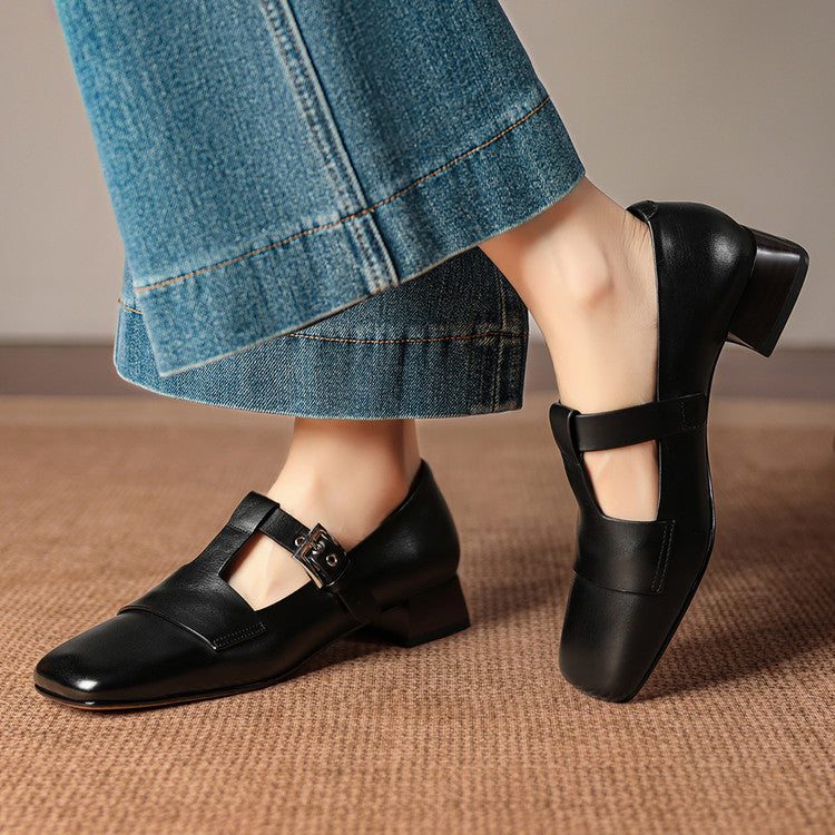 Veyra | T-Strap Block Heels