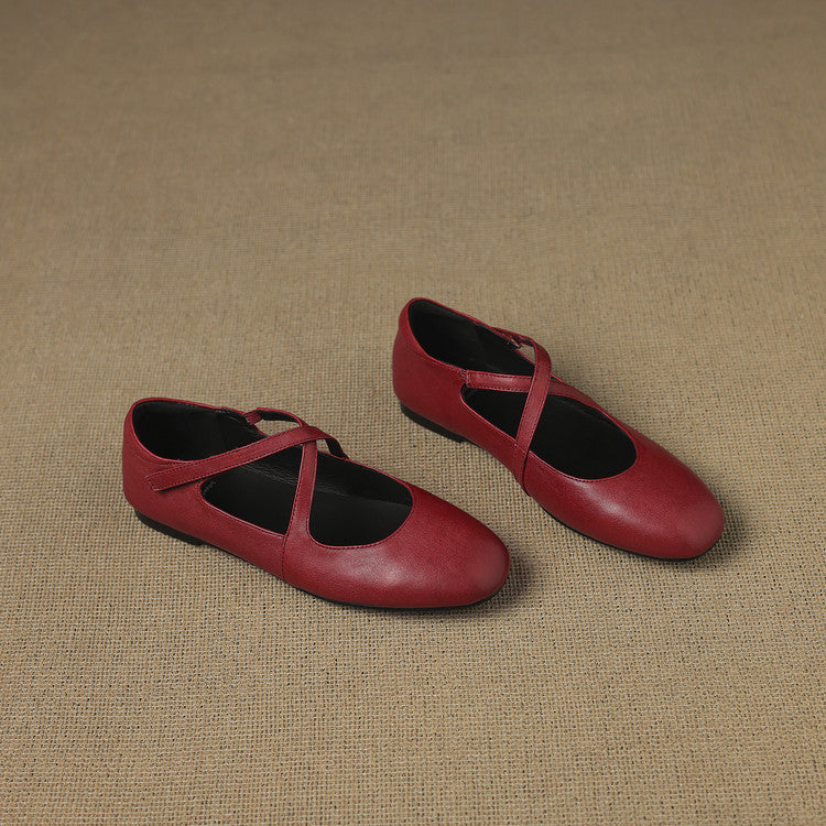 Zeor | Cross-Strap Comfort Flats