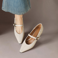 Gretel | Women's Pointed-Toe Leather Mary Jane Flats