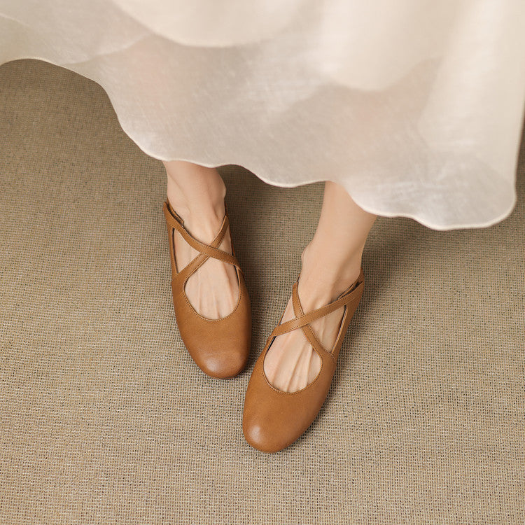 Zeor | Cross-Strap Comfort Flats