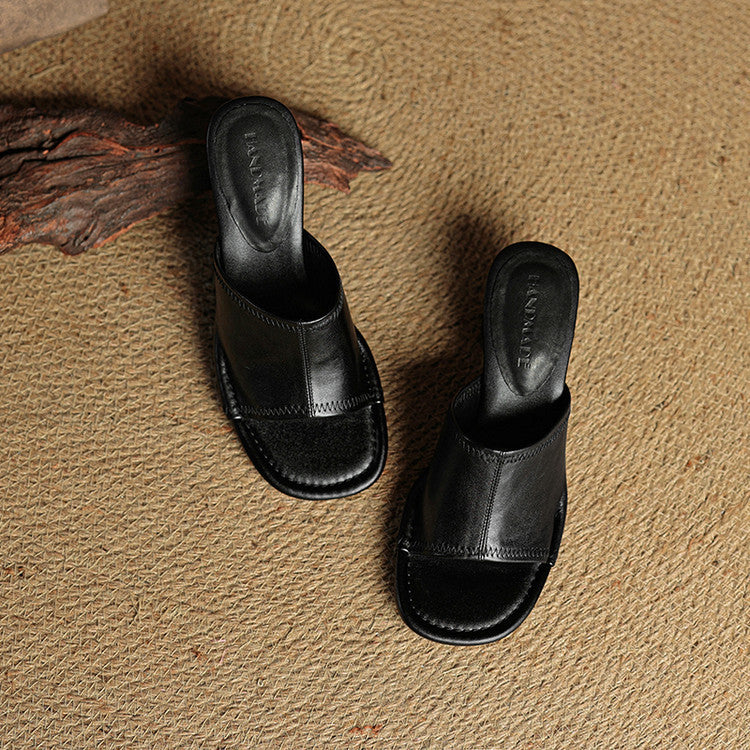 Amira | Open-Toe Block-Heel Mules
