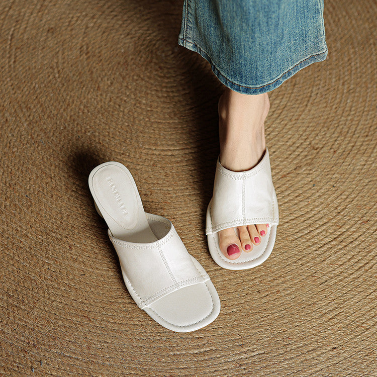 Amira | Open-Toe Block-Heel Mules
