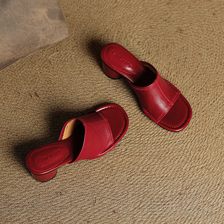 Amira | Open-Toe Block-Heel Mules