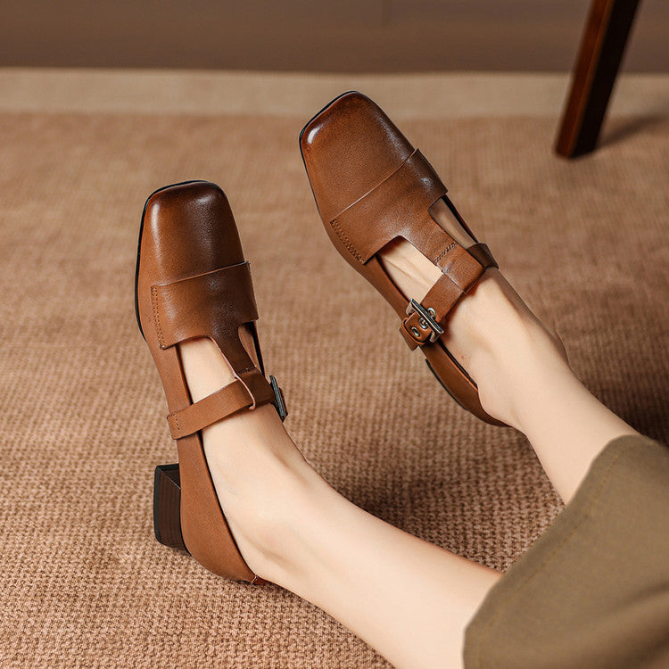 Veyra | T-Strap Block Heels