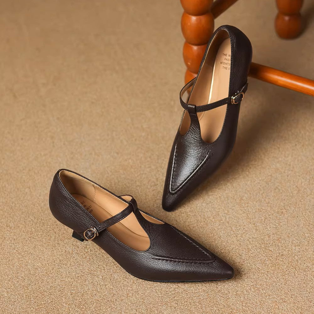 Tirea | T-Strap Kitten Heels