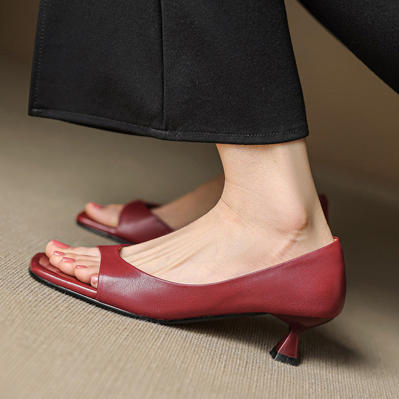 Celin | Peep-Toe Kitten Heels