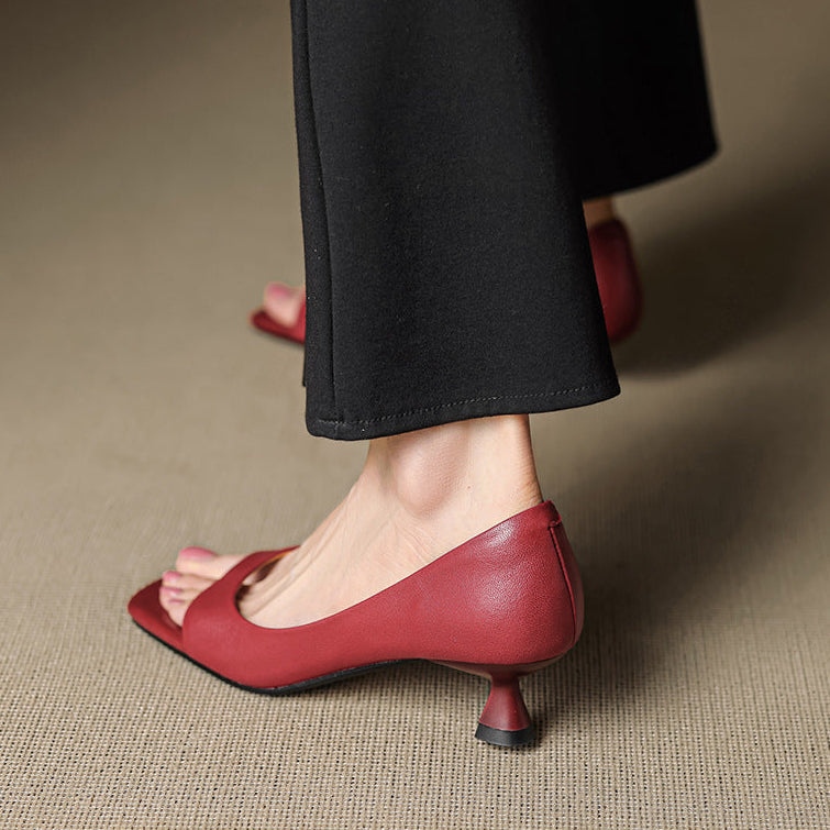 Celin | Peep-Toe Kitten Heels
