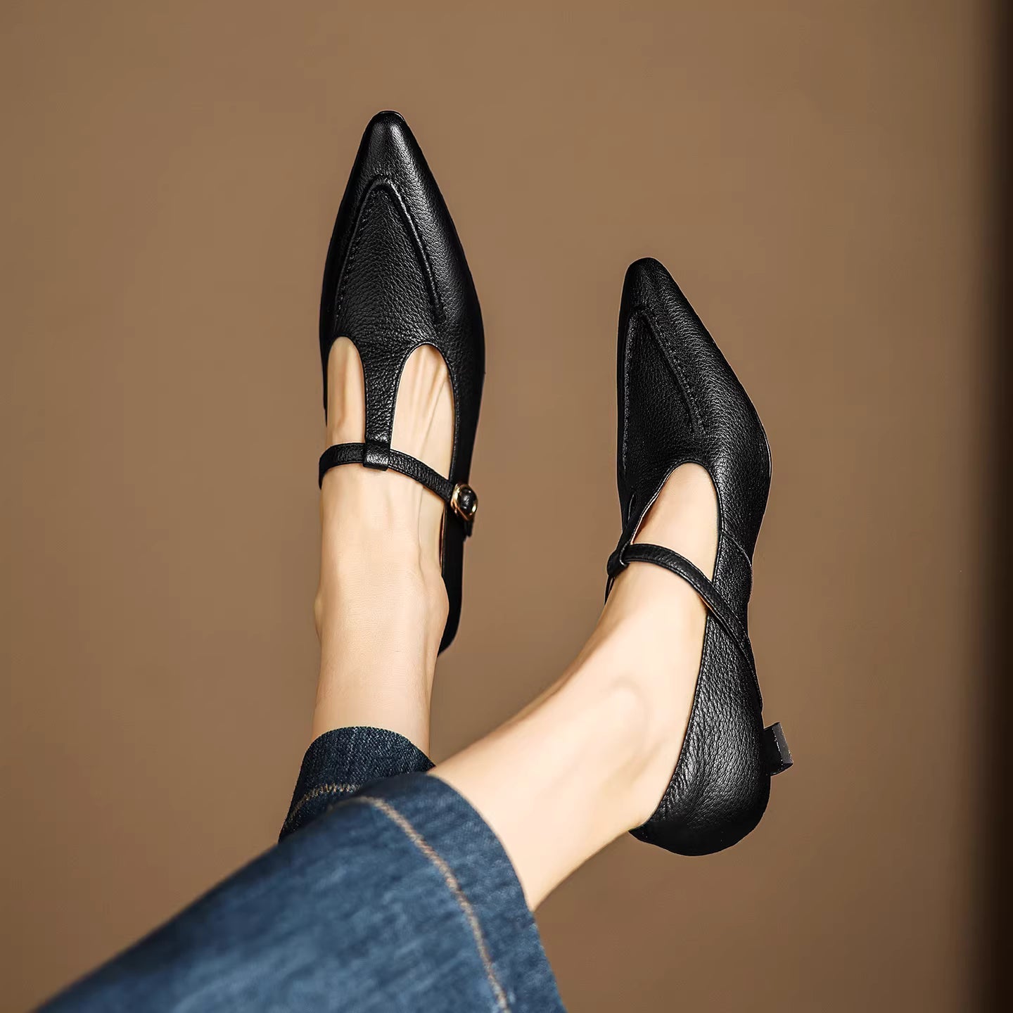 Tirea | T-Strap Kitten Heels